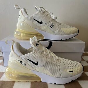 Nike Air Max 270 Sneakers White/Cream AH6789-124 Women's Size 8 BNIB